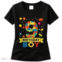 Kids 9 Year Old Building Blocks 9th Birthday Boy Women's T-Shirt thumb 0