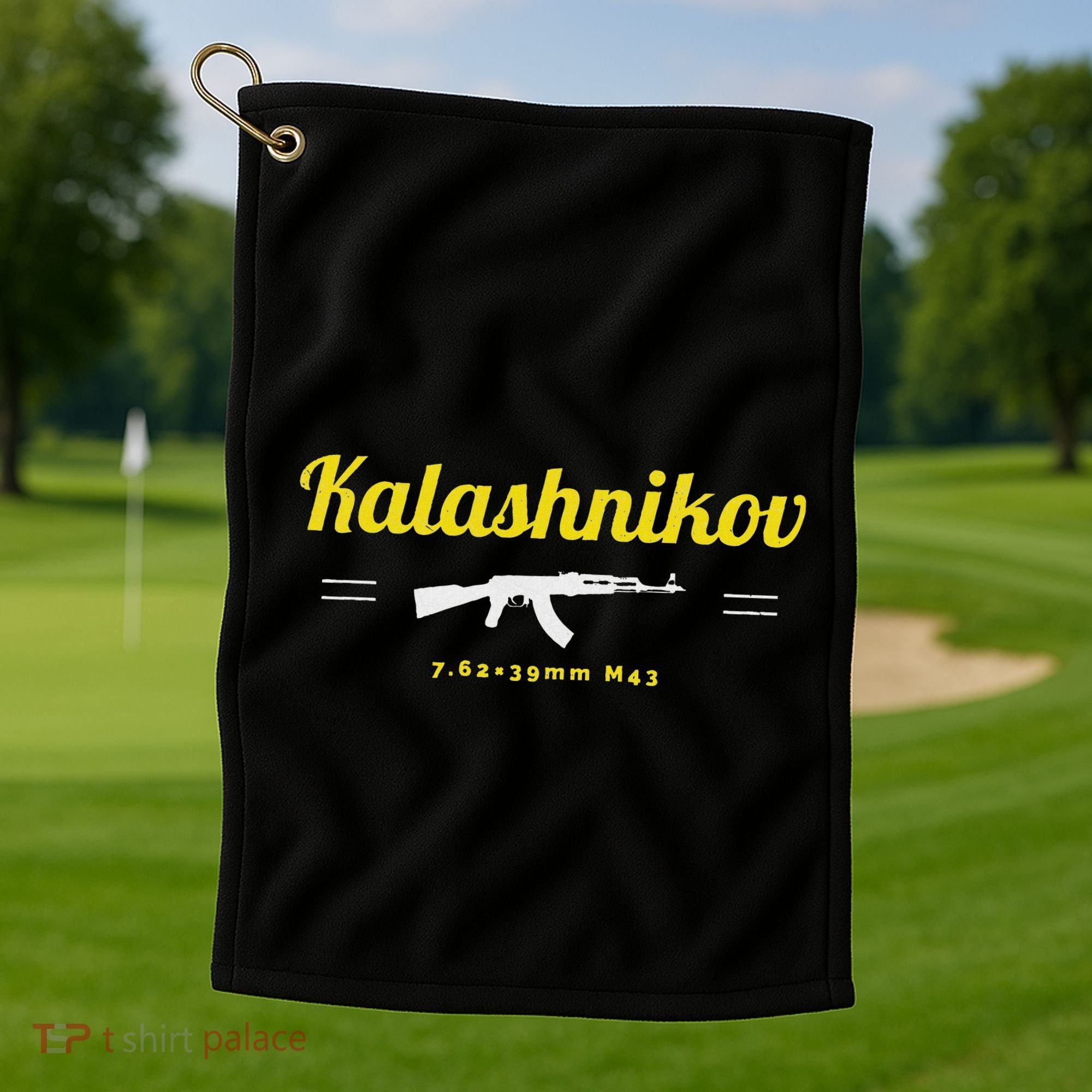 Kalashnikov Ak 47 Rifle Weapon Russia Ussr Cccp Gun Lover Golf Towel