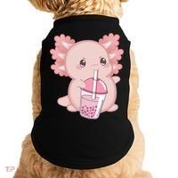 Kawaii Anime Axolotl Drinking Boba Bubble Tea Cute Japanese Doggie Tank thumb 0