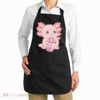 Kawaii Anime Axolotl Drinking Boba Bubble Tea Cute Japanese Apron thumb 2