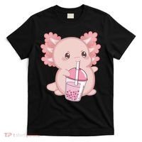 Kawaii Anime Axolotl Drinking Boba Bubble Tea Cute Japanese T-Shirt thumb 0