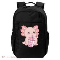 Kawaii Anime Axolotl Drinking Boba Bubble Tea Cute Japanese Backpack thumb 0