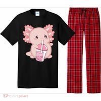 Kawaii Anime Axolotl Drinking Boba Bubble Tea Cute Japanese Pajama Set thumb 0