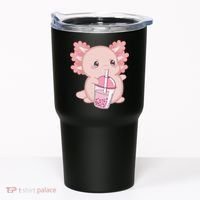 Kawaii Anime Axolotl Drinking Boba Bubble Tea Cute Japanese Tumbler thumb 0