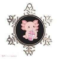 Kawaii Anime Axolotl Drinking Boba Bubble Tea Cute Japanese Ornament thumb 0