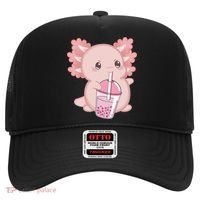 Kawaii Anime Axolotl Drinking Boba Bubble Tea Cute Japanese Hat thumb 0