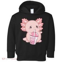 Kawaii Anime Axolotl Drinking Boba Bubble Tea Cute Japanese Toddler Hoodie thumb 0