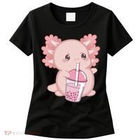 Kawaii Anime Axolotl Drinking Boba Bubble Tea Cute Japanese Women's T-Shirt thumb 0