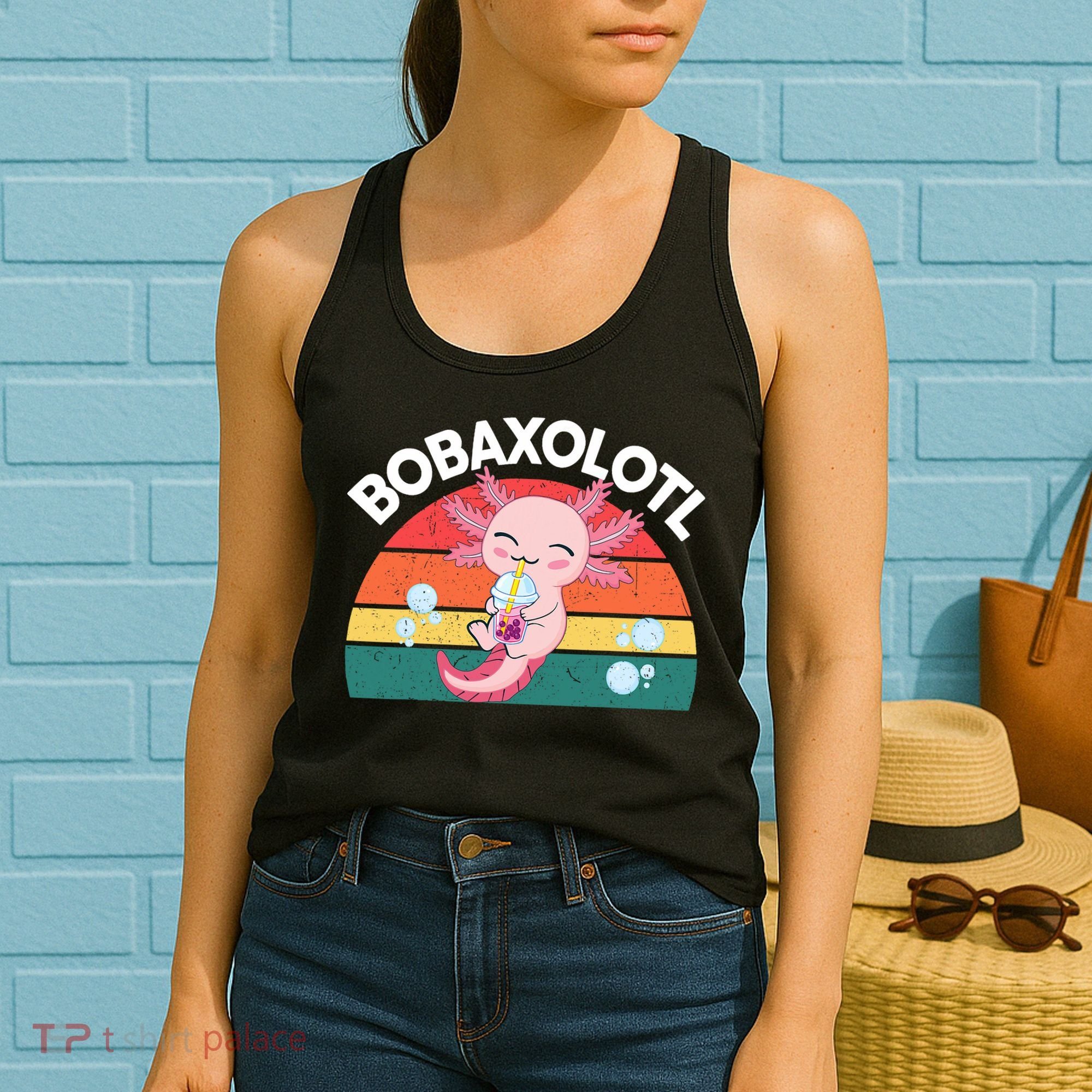 Kawaii Axolotl- Boba Tea Clothes Anime Women's Tank Top