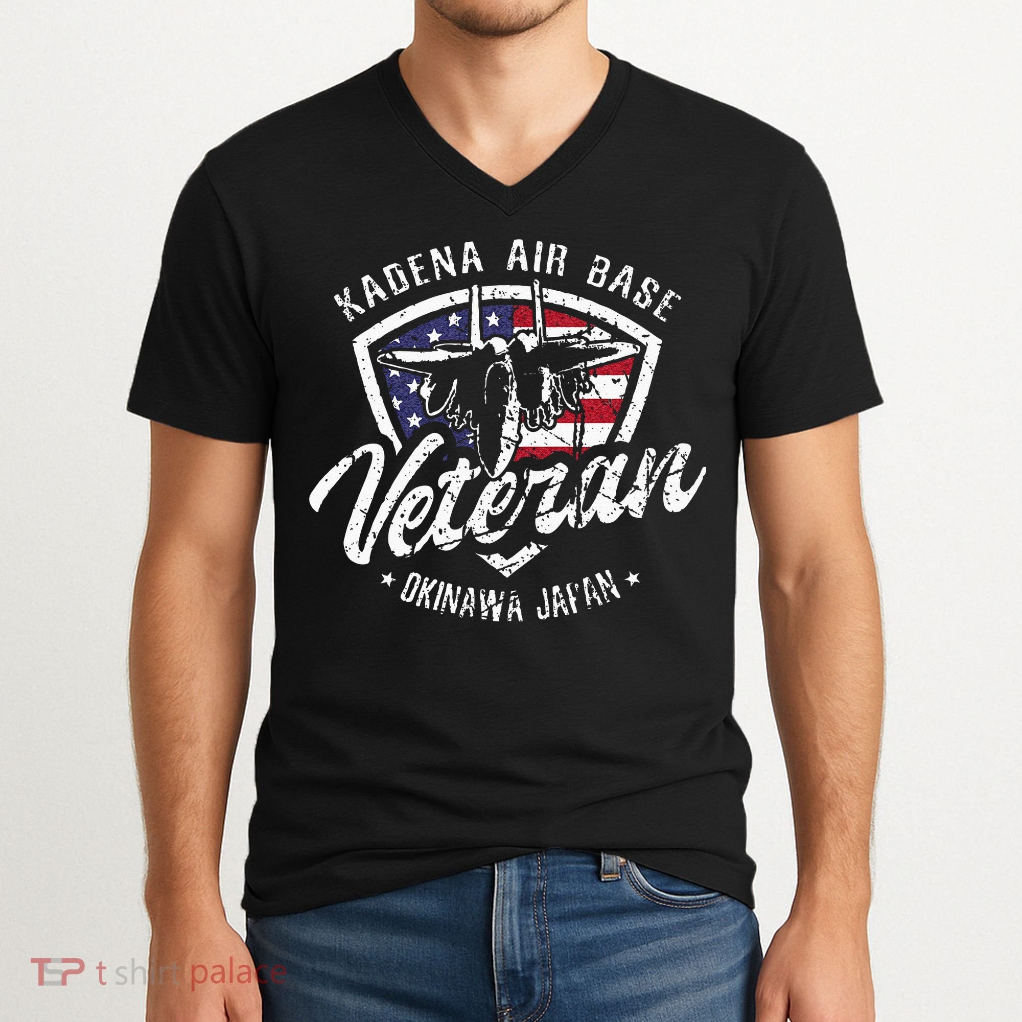 Kadena Air Base Veteran USAF Okinawa Japan V-Neck T-Shirt