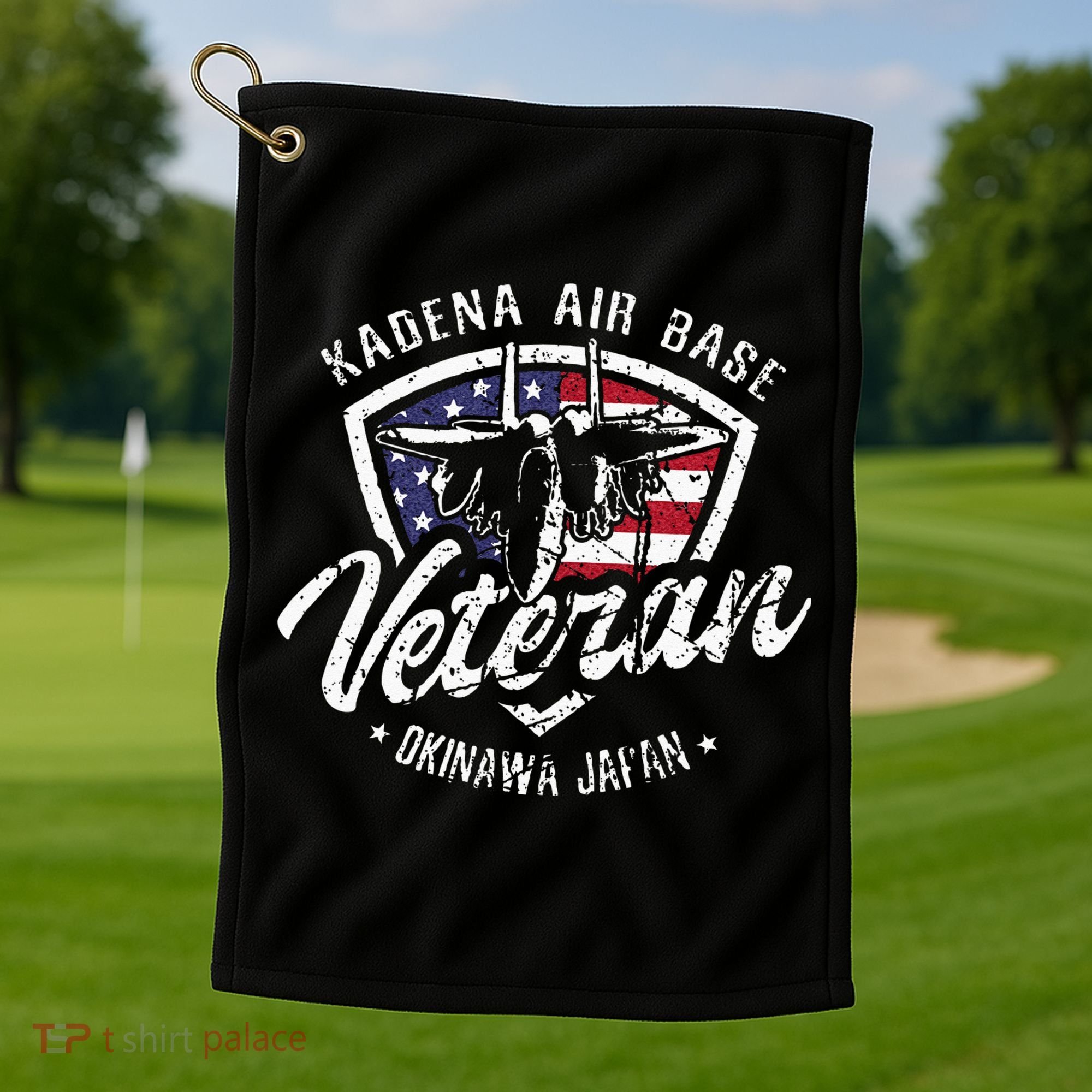 Kadena Air Base Veteran USAF Okinawa Japan Golf Towel