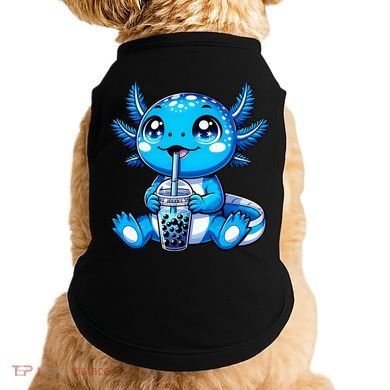 Kawaii Axolotl Boba Tea Anime Bubble Tea Axolotl Doggie Tank