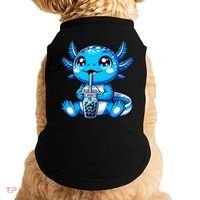 Kawaii Axolotl Boba Tea Anime Bubble Tea Axolotl Doggie Tank thumb 0
