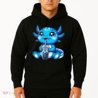 Kawaii Axolotl Boba Tea Anime Bubble Tea Axolotl Hoodie thumb 2