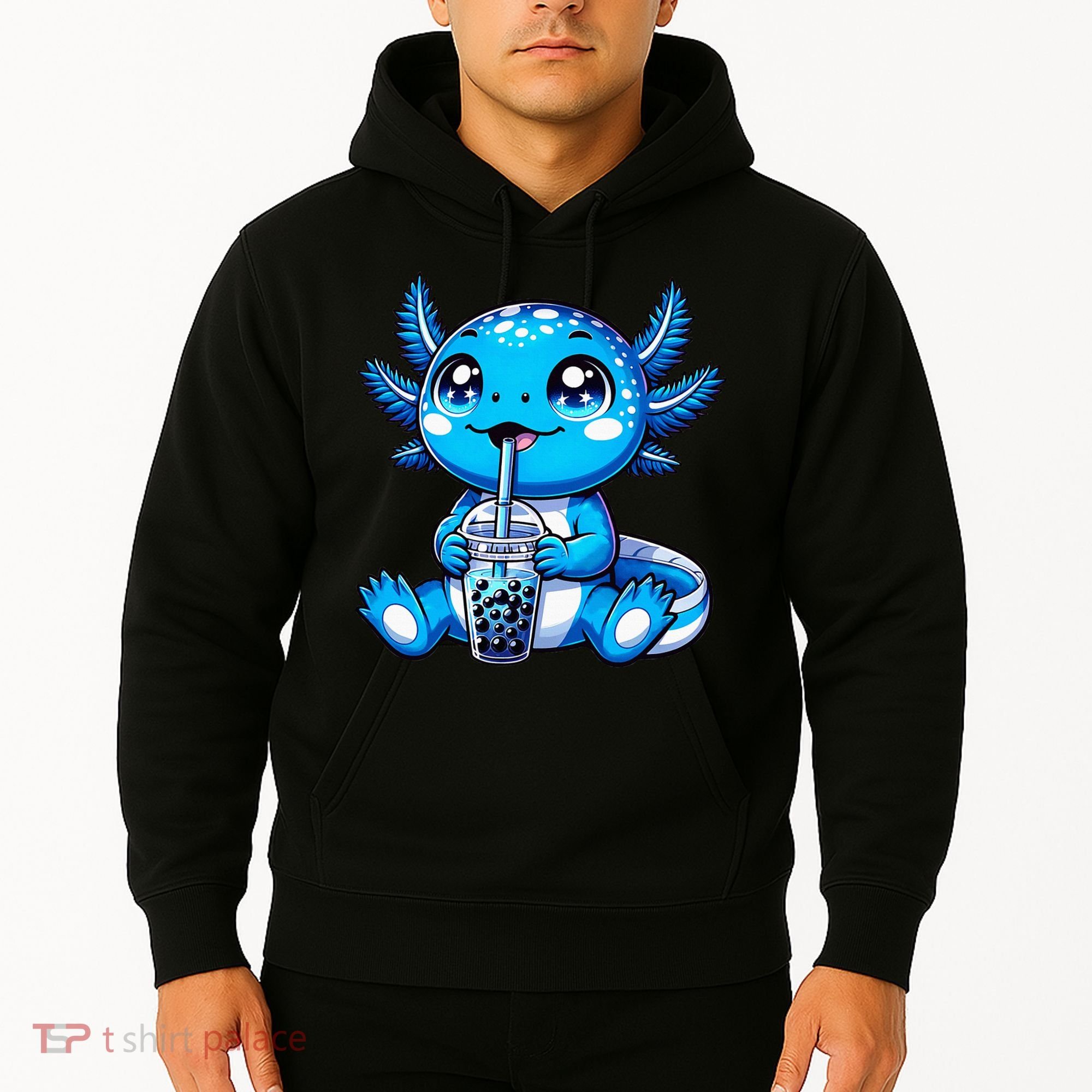 Kawaii Axolotl Boba Tea Anime Bubble Tea Axolotl Hoodie