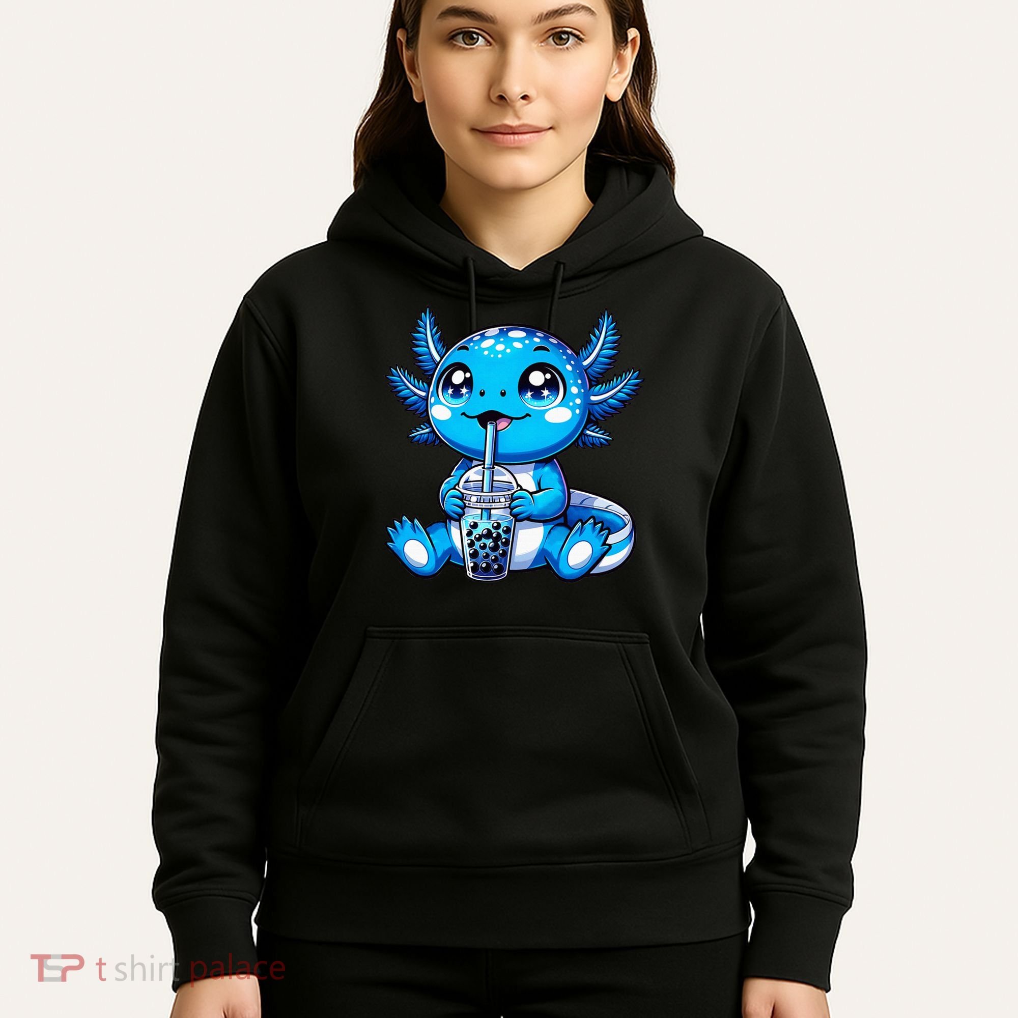 Kawaii Axolotl Boba Tea Anime Bubble Tea Axolotl Hoodie