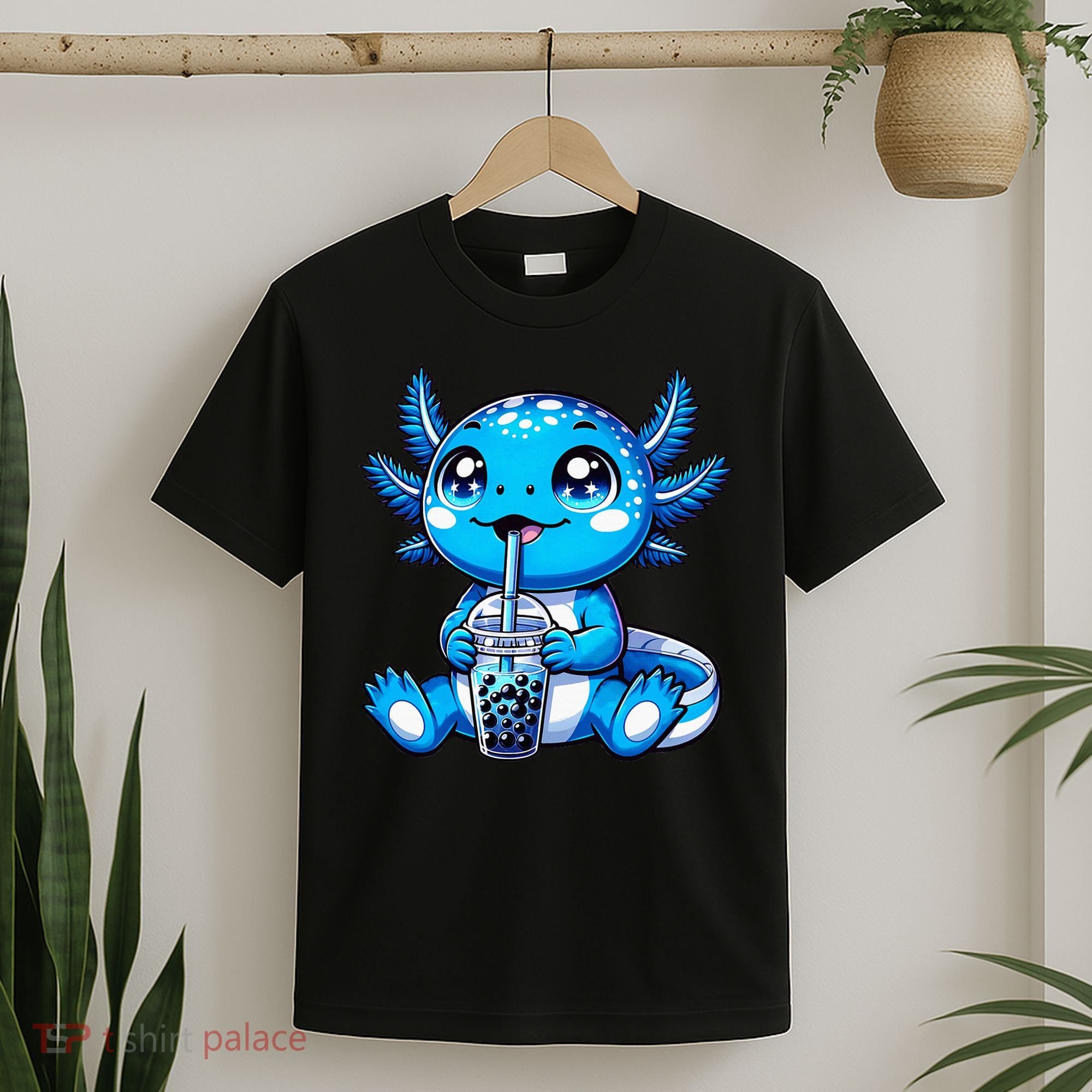 Kawaii Axolotl Boba Tea Anime Bubble Tea Axolotl T-Shirt