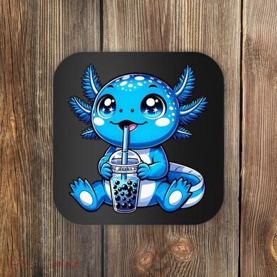 Kawaii Axolotl Boba Tea Anime Bubble Tea Axolotl Coaster