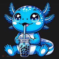 Kawaii Axolotl Boba Tea Anime Bubble Tea Axolotl Mousepad thumb 1