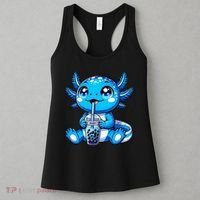 Kawaii Axolotl Boba Tea Anime Bubble Tea Axolotl Women's Tank Top thumb 3