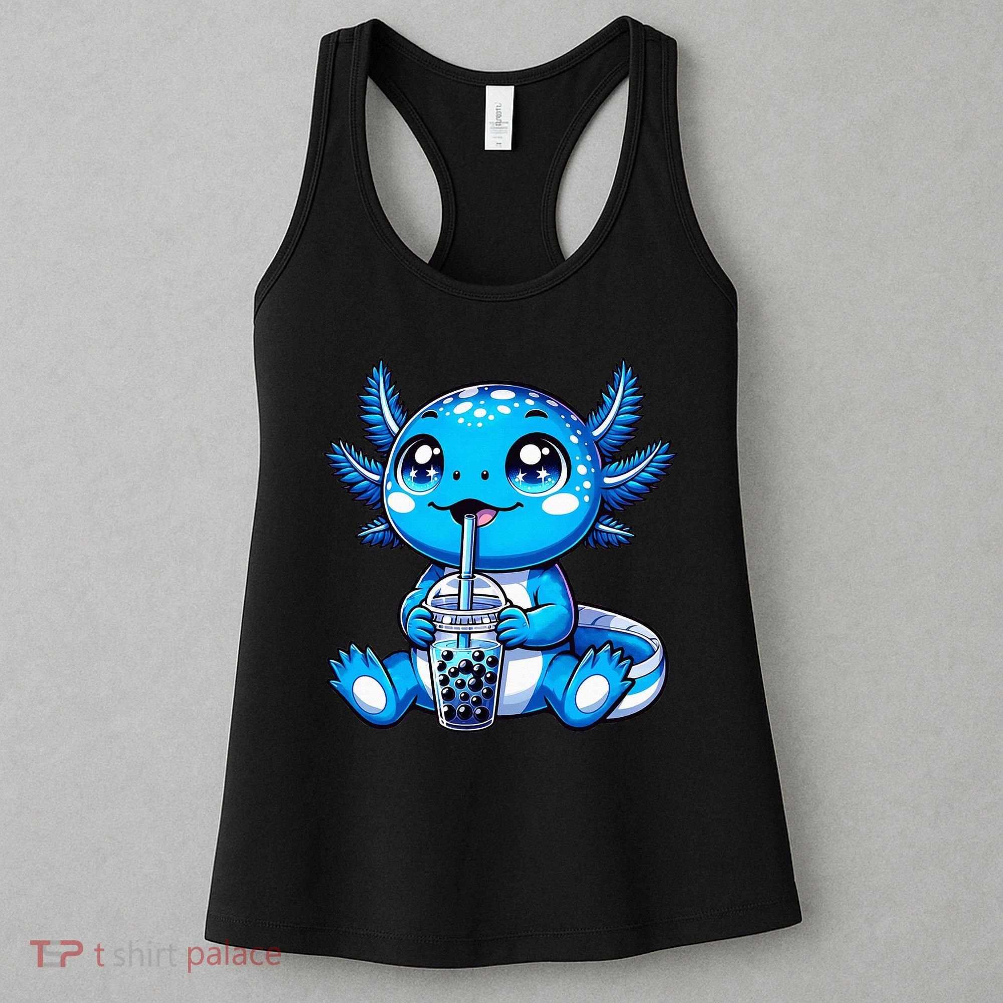 Kawaii Axolotl Boba Tea Anime Bubble Tea Axolotl Women's Tank Top
