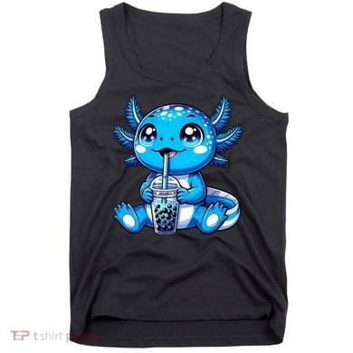 Kawaii Axolotl Boba Tea Anime Bubble Tea Axolotl Tank Top