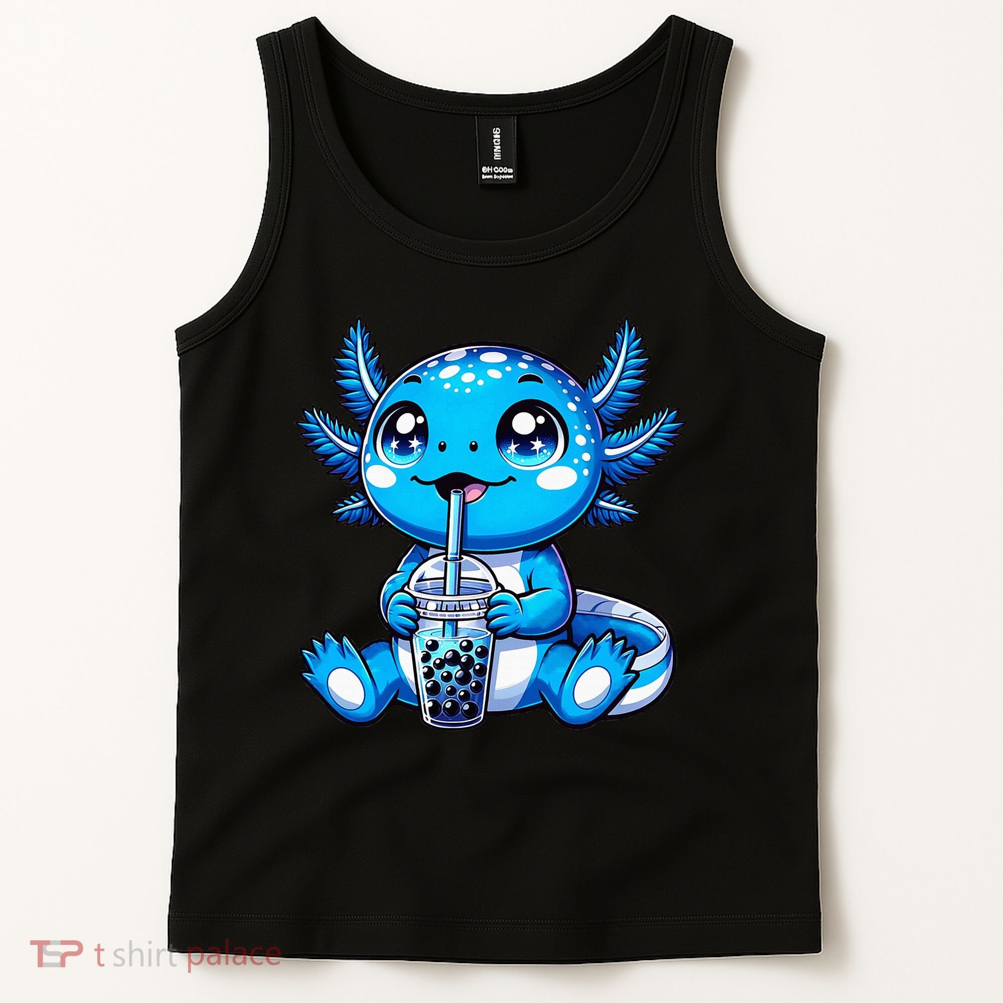 Kawaii Axolotl Boba Tea Anime Bubble Tea Axolotl Tank Top