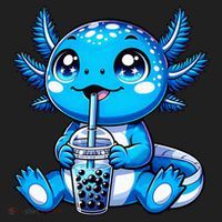 Kawaii Axolotl Boba Tea Anime Bubble Tea Axolotl Golf Towel thumb 3