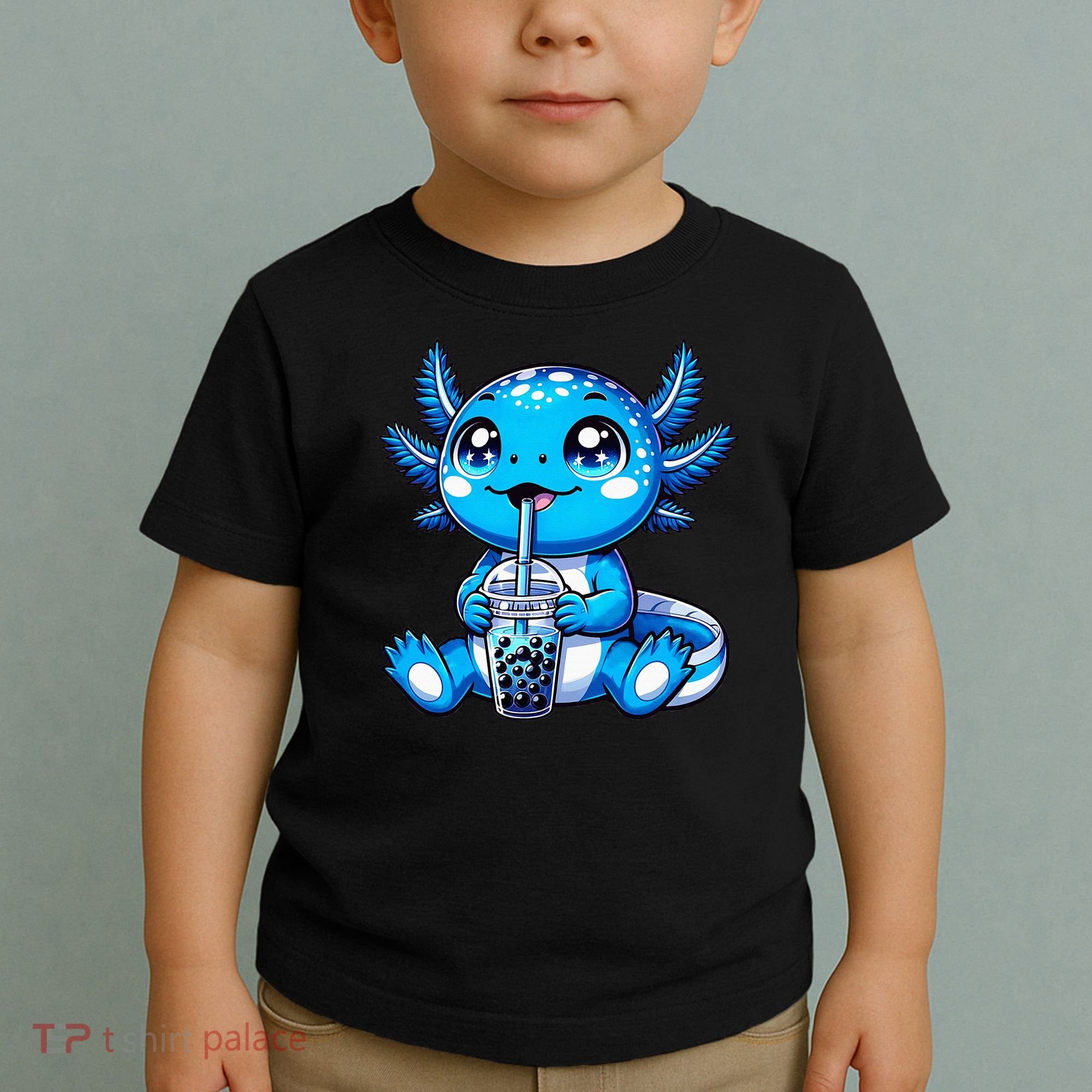 Kawaii Axolotl Boba Tea Anime Bubble Tea Axolotl Toddler T-Shirt
