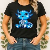 Kawaii Axolotl Boba Tea Anime Bubble Tea Axolotl Women's T-Shirt thumb 2