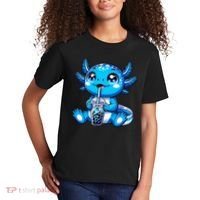 Kawaii Axolotl Boba Tea Anime Bubble Tea Axolotl Kids T-Shirt thumb 2