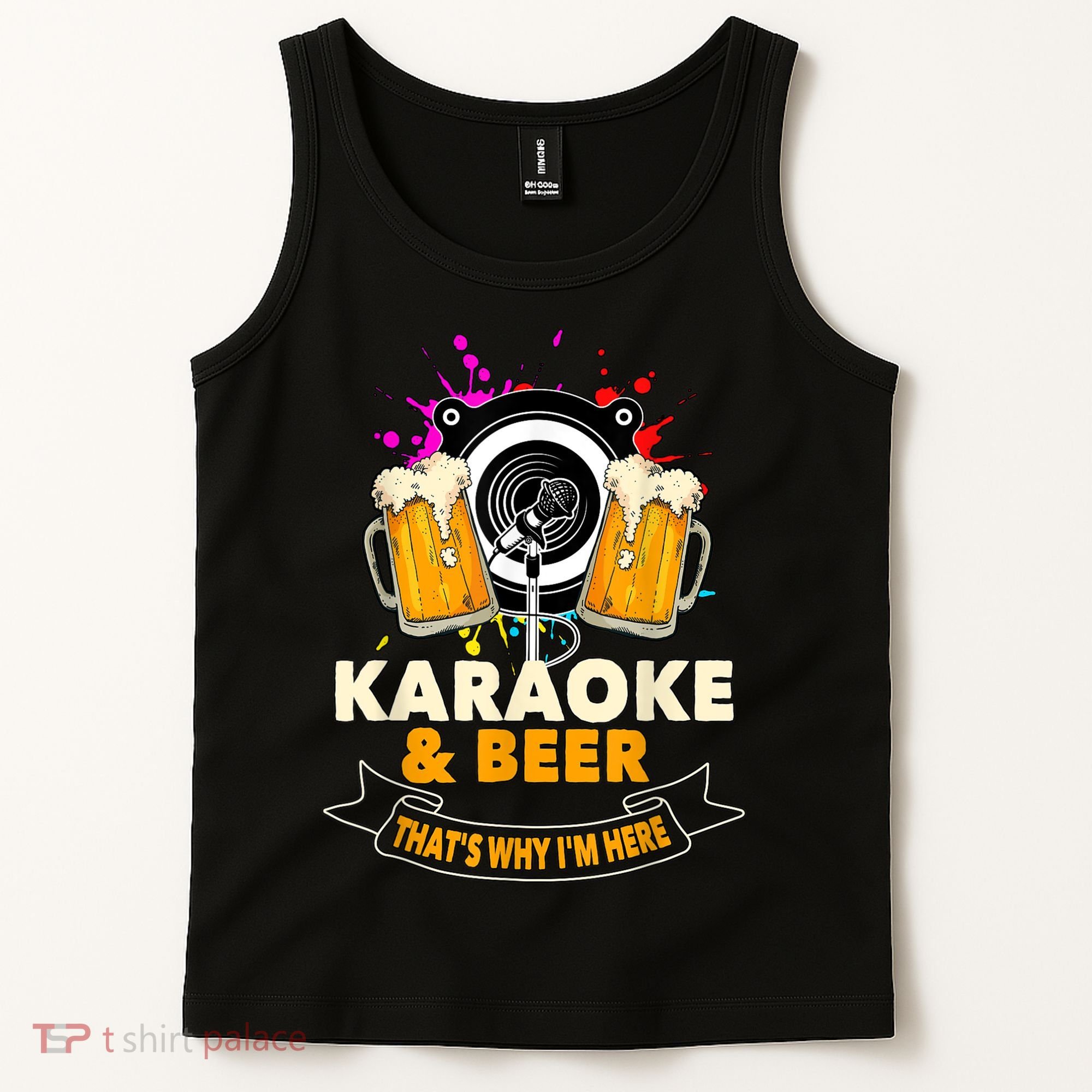 Karaoke And Beer That's Why I'm Here Karaoke Singer Karaoke Tank Top