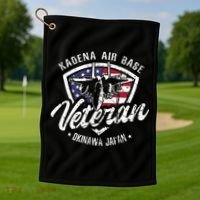 Kadena Air Base Veteran USAF Okinawa Japan Golf Towel thumb 1