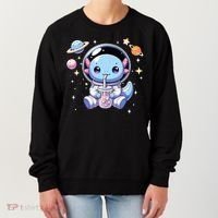Kawaii Axolotl Bubble Tea Boba Tea Astronaut Space Axolotl Women's Sweatshirt thumb 0