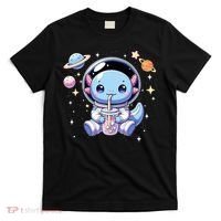 Kawaii Axolotl Bubble Tea Boba Tea Astronaut Space Axolotl T-Shirt thumb 0