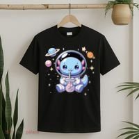 Kawaii Axolotl Bubble Tea Boba Tea Astronaut Space Axolotl T-Shirt thumb 2