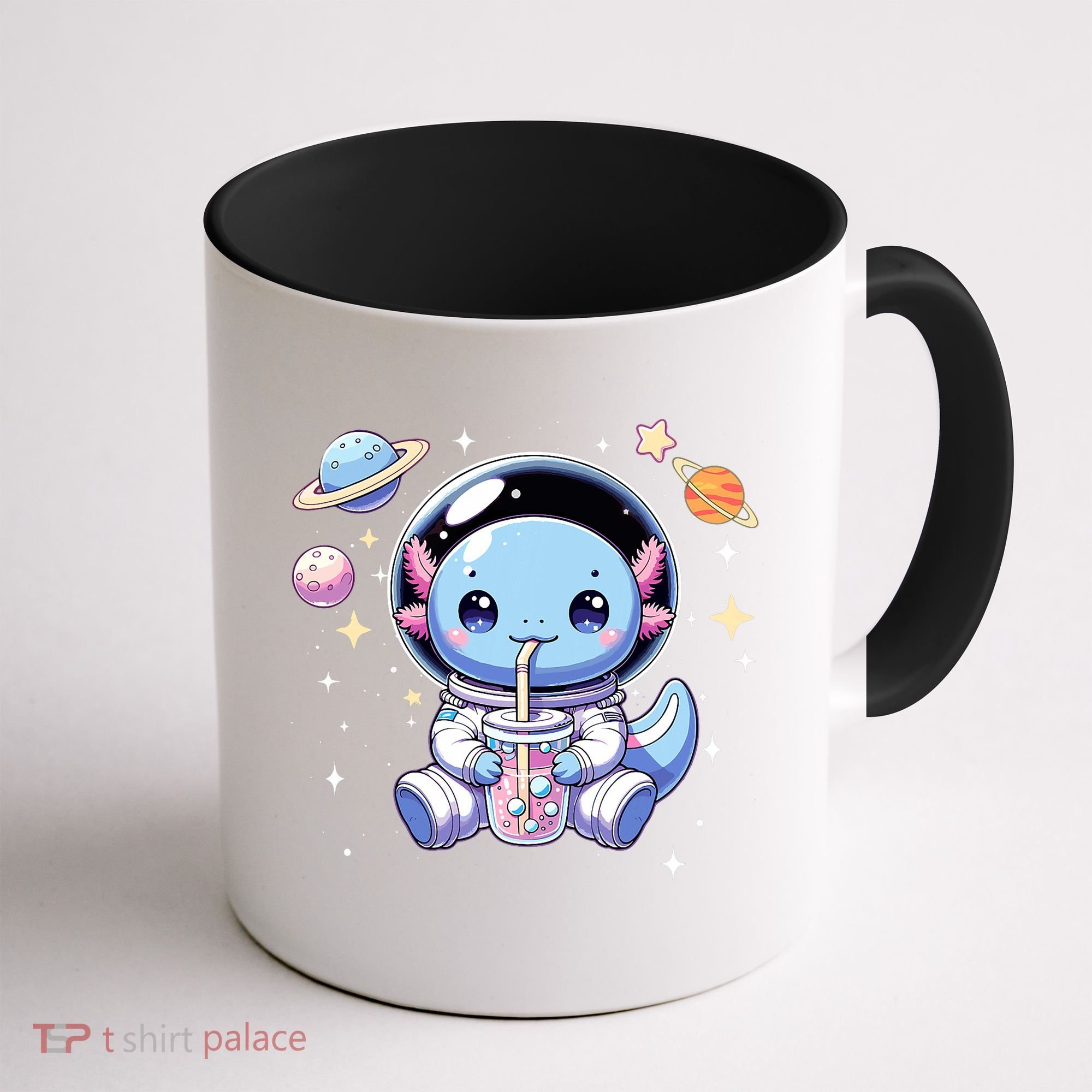 Kawaii Axolotl Bubble Tea Boba Tea Astronaut Space Axolotl Coffee Mug