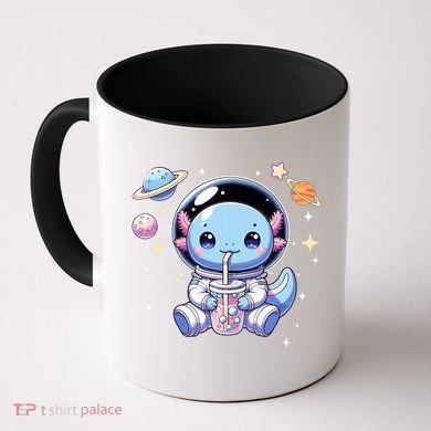 Kawaii Axolotl Bubble Tea Boba Tea Astronaut Space Axolotl Coffee Mug