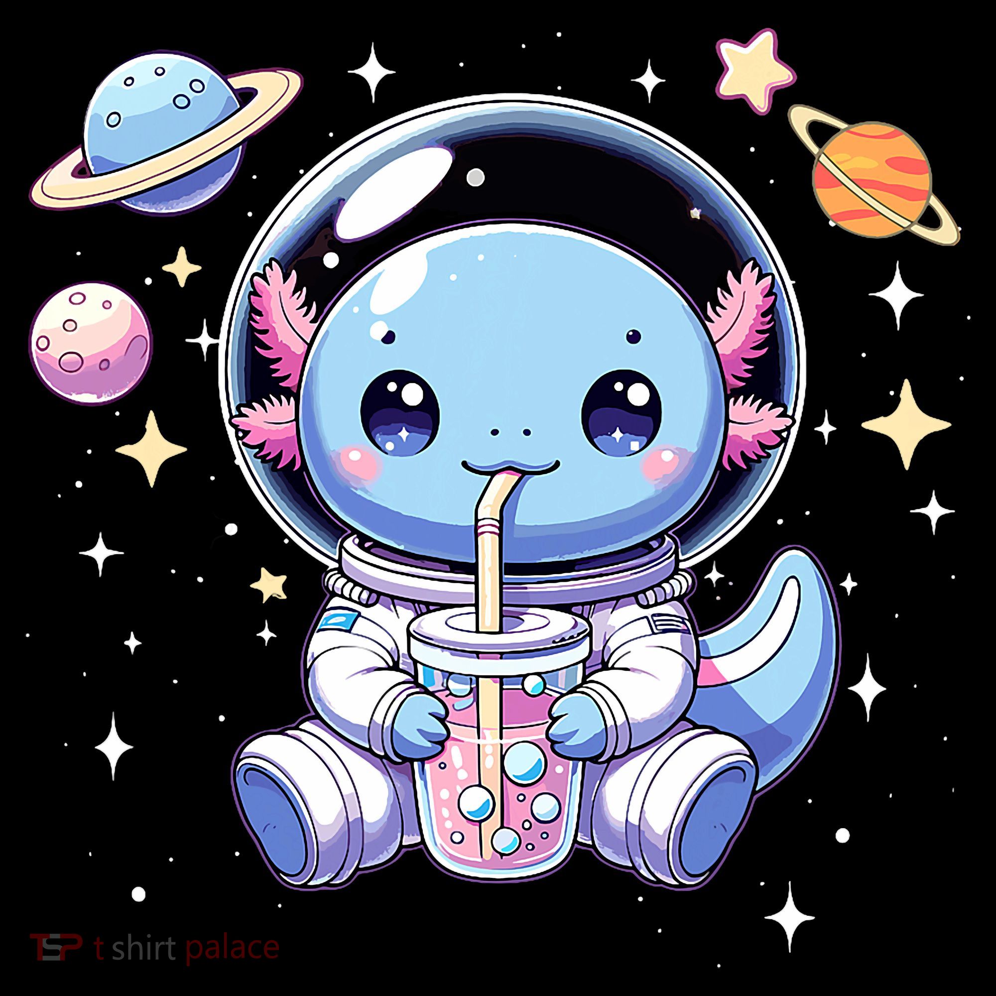 Kawaii Axolotl Bubble Tea Boba Tea Astronaut Space Axolotl Coffee Mug