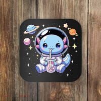 Kawaii Axolotl Bubble Tea Boba Tea Astronaut Space Axolotl Coaster thumb 0