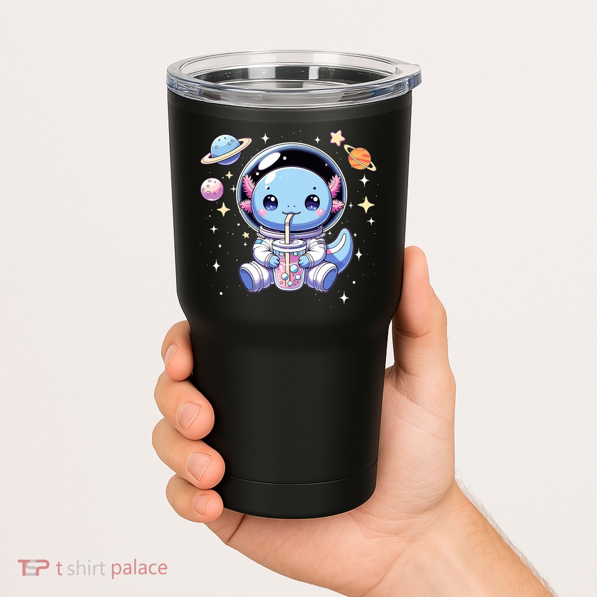 Kawaii Axolotl Bubble Tea Boba Tea Astronaut Space Axolotl Tumbler