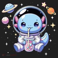 Kawaii Axolotl Bubble Tea Boba Tea Astronaut Space Axolotl Tumbler thumb 3