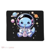 Kawaii Axolotl Bubble Tea Boba Tea Astronaut Space Axolotl Mousepad thumb 0