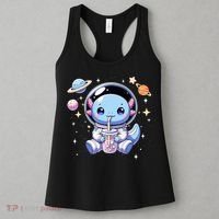 Kawaii Axolotl Bubble Tea Boba Tea Astronaut Space Axolotl Women's Tank Top thumb 3