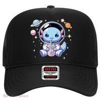 Kawaii Axolotl Bubble Tea Boba Tea Astronaut Space Axolotl Hat thumb 0