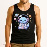 Kawaii Axolotl Bubble Tea Boba Tea Astronaut Space Axolotl Tank Top thumb 3