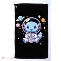 Kawaii Axolotl Bubble Tea Boba Tea Astronaut Space Axolotl Golf Towel thumb 0