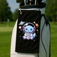 Kawaii Axolotl Bubble Tea Boba Tea Astronaut Space Axolotl Golf Towel thumb 2