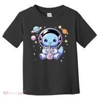 Kawaii Axolotl Bubble Tea Boba Tea Astronaut Space Axolotl Toddler T-Shirt thumb 0