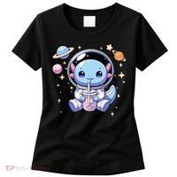 Kawaii Axolotl Bubble Tea Boba Tea Astronaut Space Axolotl Women's T-Shirt thumb 0